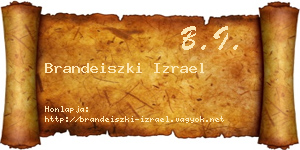 Brandeiszki Izrael névjegykártya